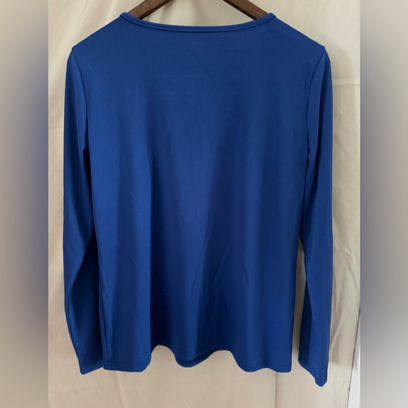 SHEIN NWOT Blue long-sleeve blouse. Size Large. - Picture 3 of 3